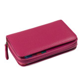 Portofel dama din piele naturala DiAmanti Gilda Fucsia